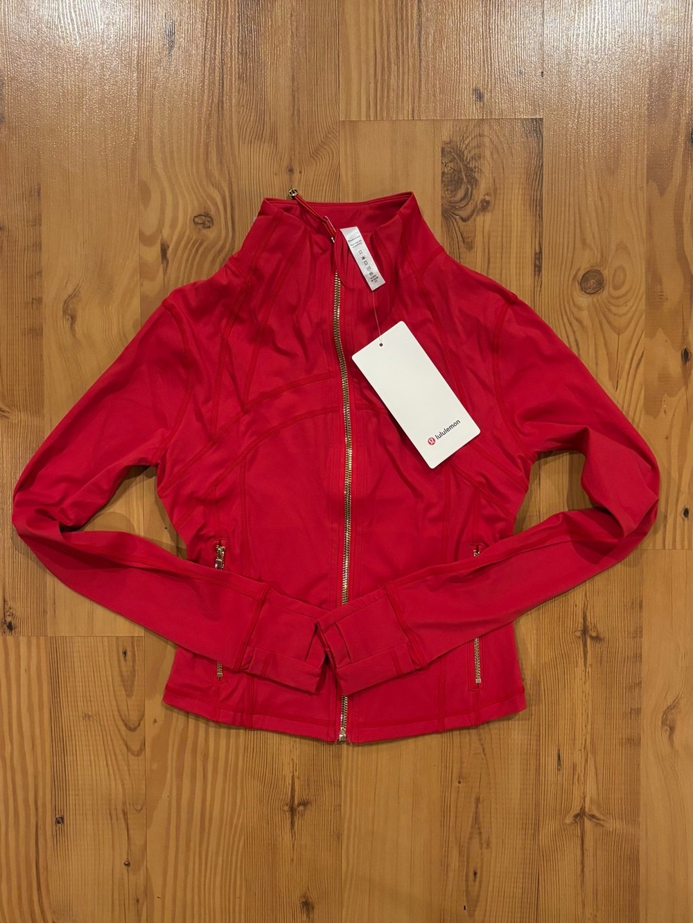 lululemon athletica Bright Red Zip-Up Bomber Jacket